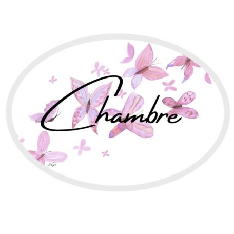 Plaque de porte intérieure Chambre avec papillons - Les Scrapouz