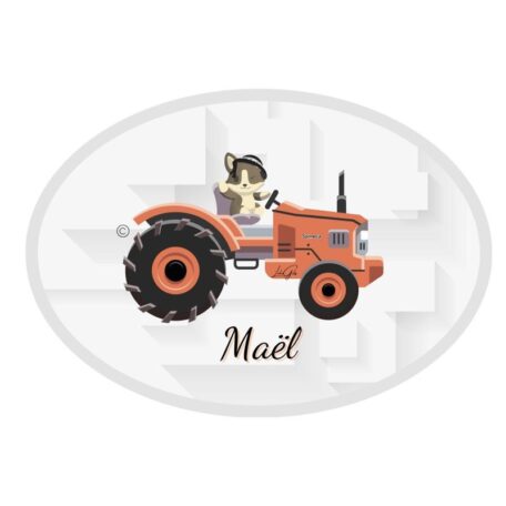 Plaque de porte intérieure Scrapou sur tracteur - Les Scrapouz