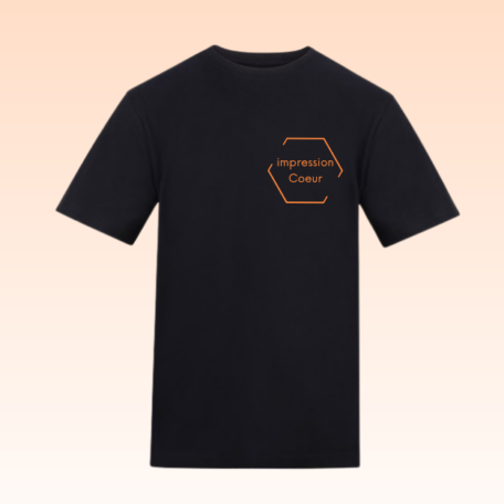 Tee-Shirt à personnaliser Noir STSM001 Impression Coeur - Les Scrapouz