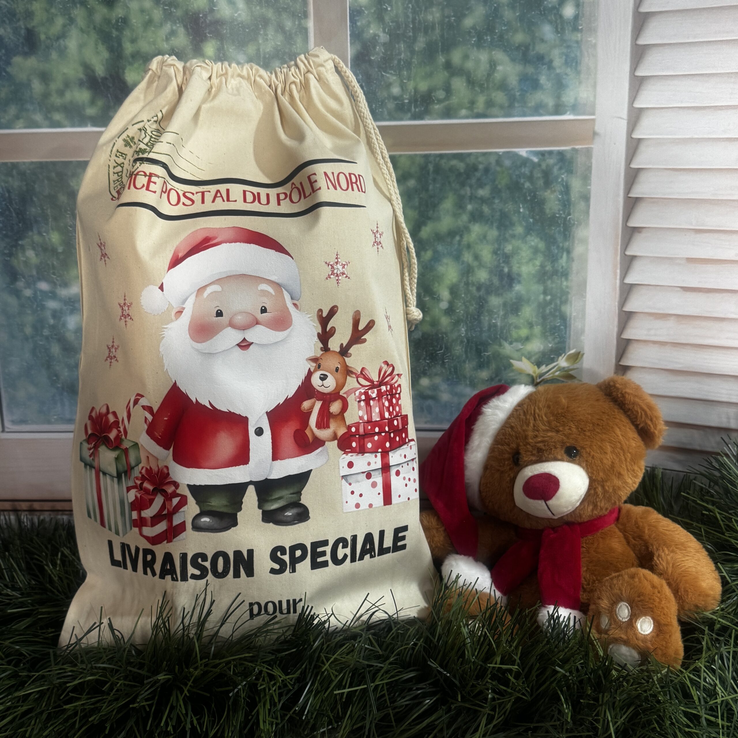 Hotte Noël -Père Noël et Cadeaux - Les Scrapouz Hotte Noël -Père Noël et Cadeaux - Les Scrapouz