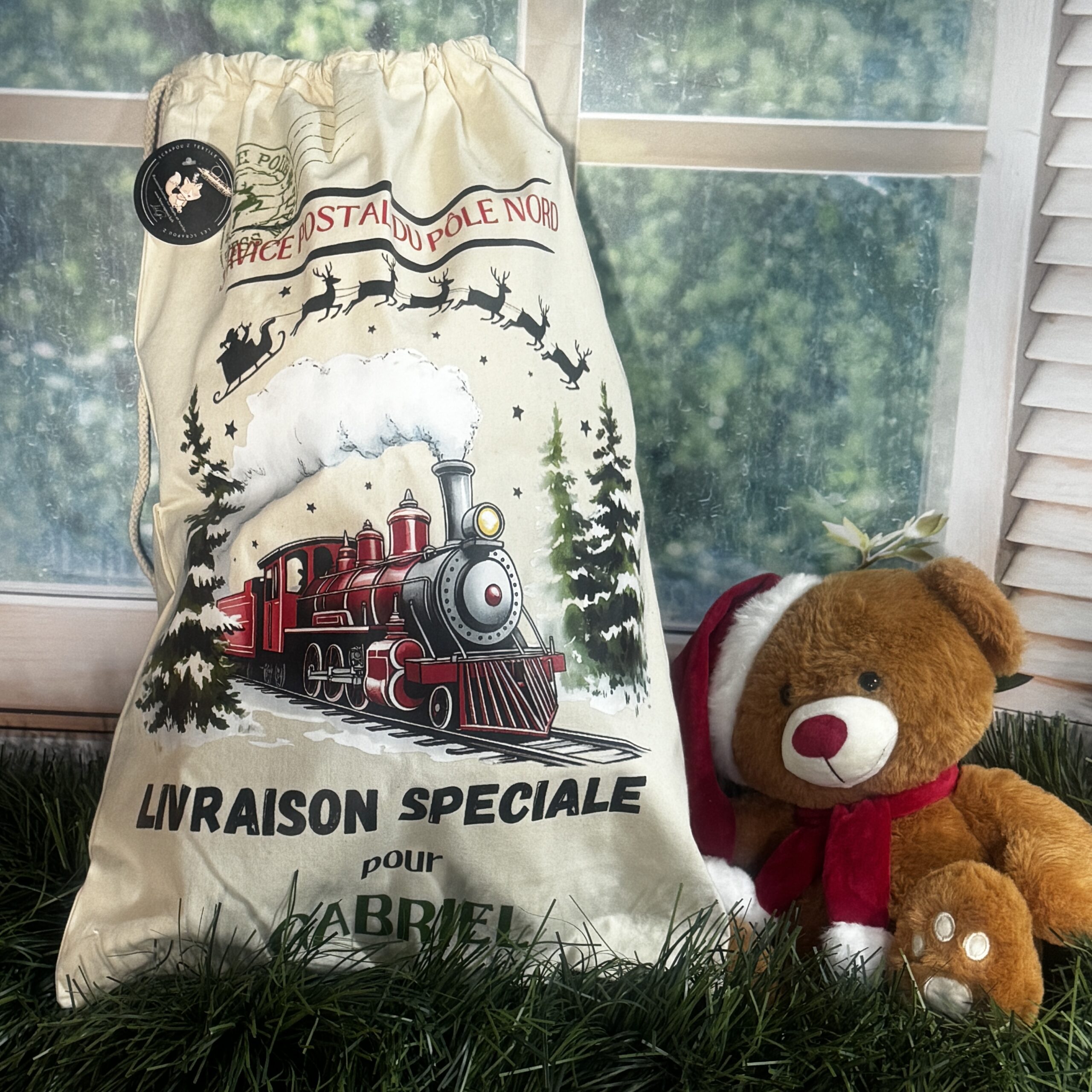 Hotte Noël -Train - Les Scrapouz Hotte Noël -Train - Les Scrapouz